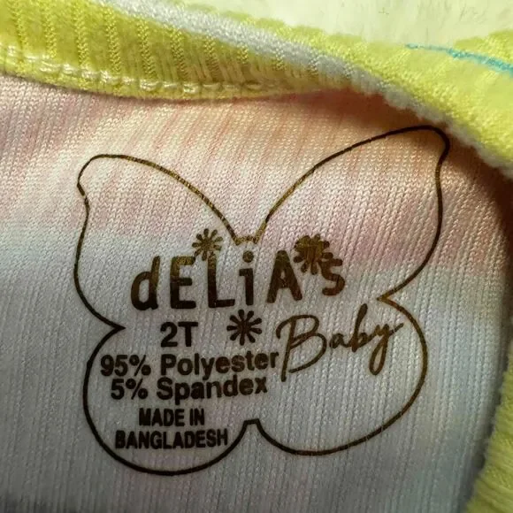 DELIAS Baby Girls Striped Romper Sleeveless Denim Vest Set Multicolor 2T NWT - Picture 7 of 14